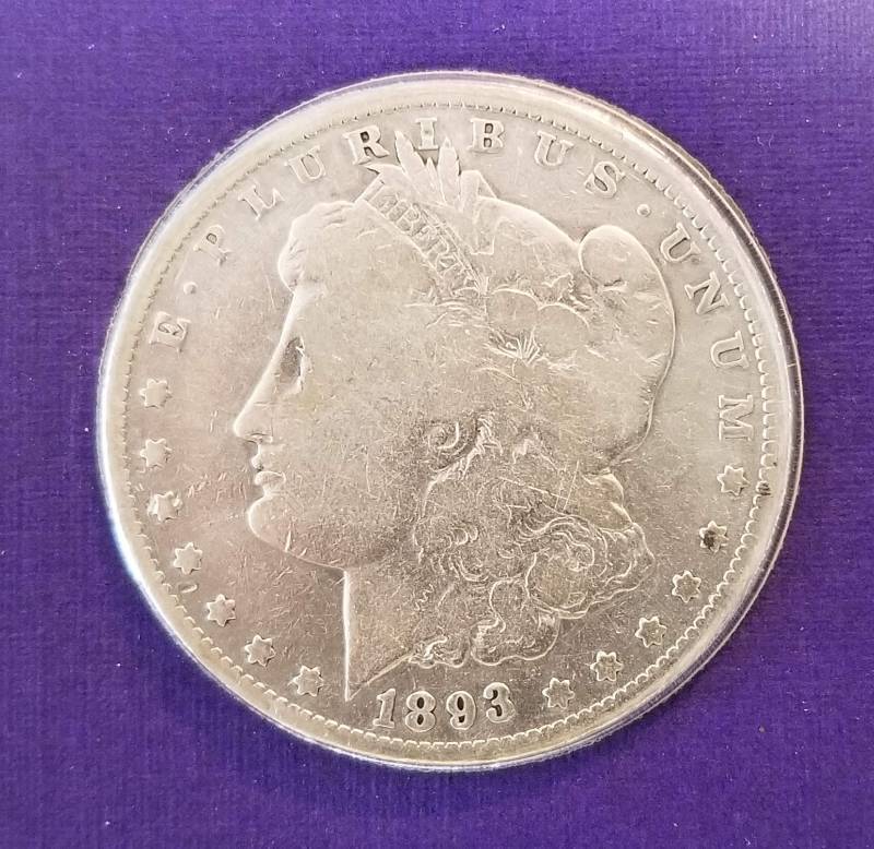 1893-O MORGAN SILVER DOLLAR AS PICTURED