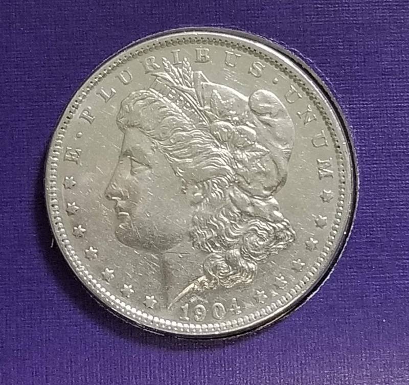 1904-O MORGAN SILVER DOLLAR AS PICTURED