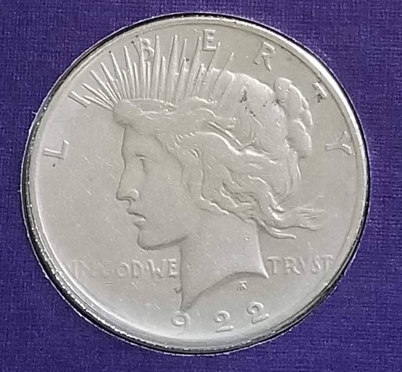 1922-S PEACE SILVER DOLLAR AS PICTURED