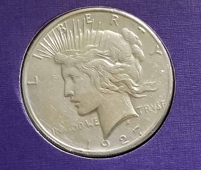 1927-S PEACE SILVER DOLLAR AS PICTURED