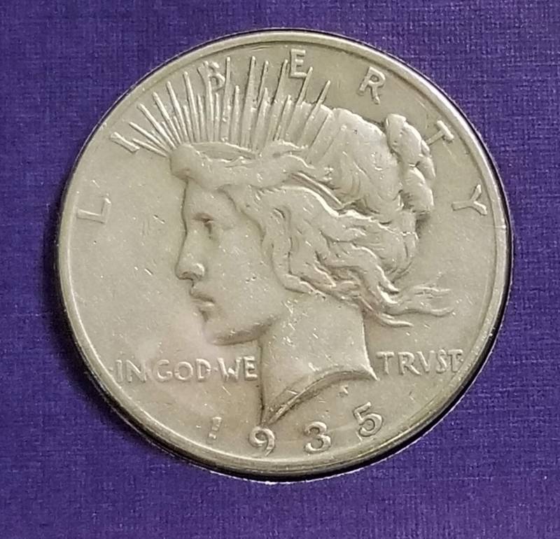 1935-S PEACE SILVER DOLLAR AS PICTURED