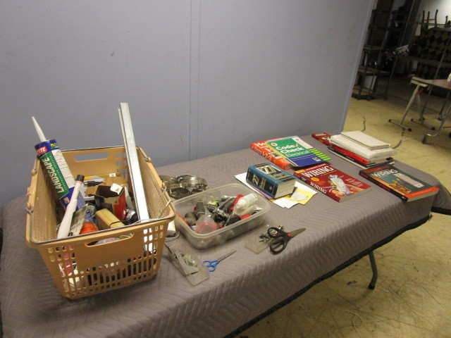 lot 375 image: CONTRACTOR BOOKS & GUIDES WITH ASSORTED FITTINGS AND TOOLS