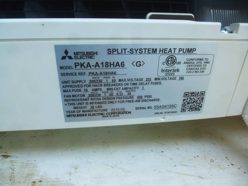 lot 25 image: Mitsubishi Heat Pump Head