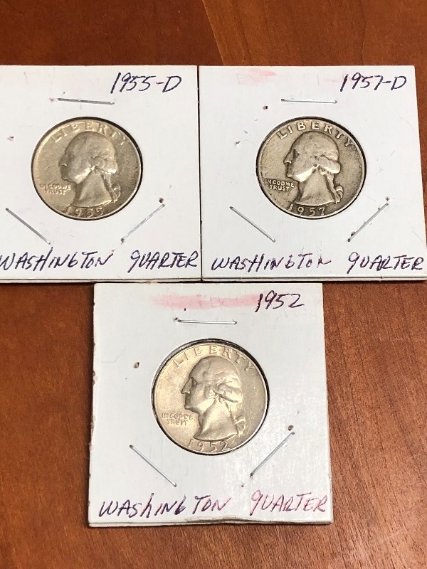 Lot Of (3) Silver Washington Quarte...