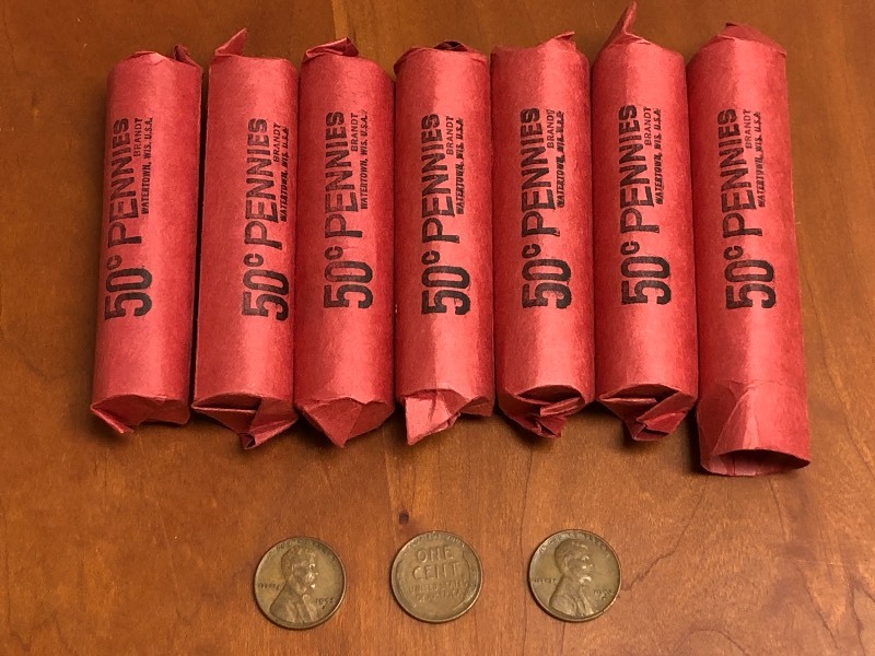 Lot Of (7)  Rolls Of Wheat Pennies...