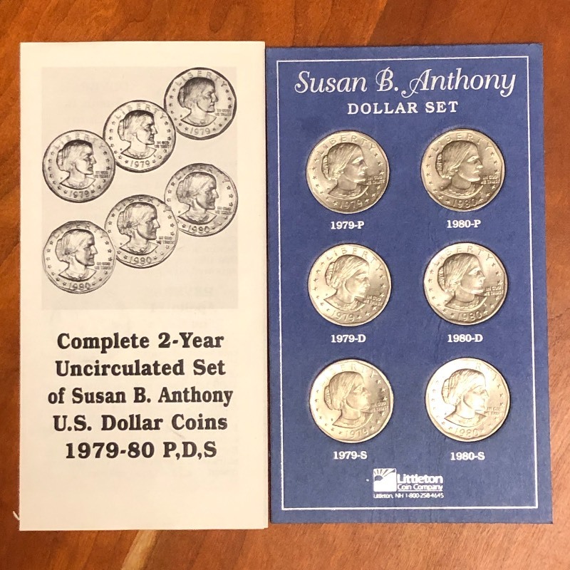 (1) 6-Piece Susan B Anthony Dollar ...