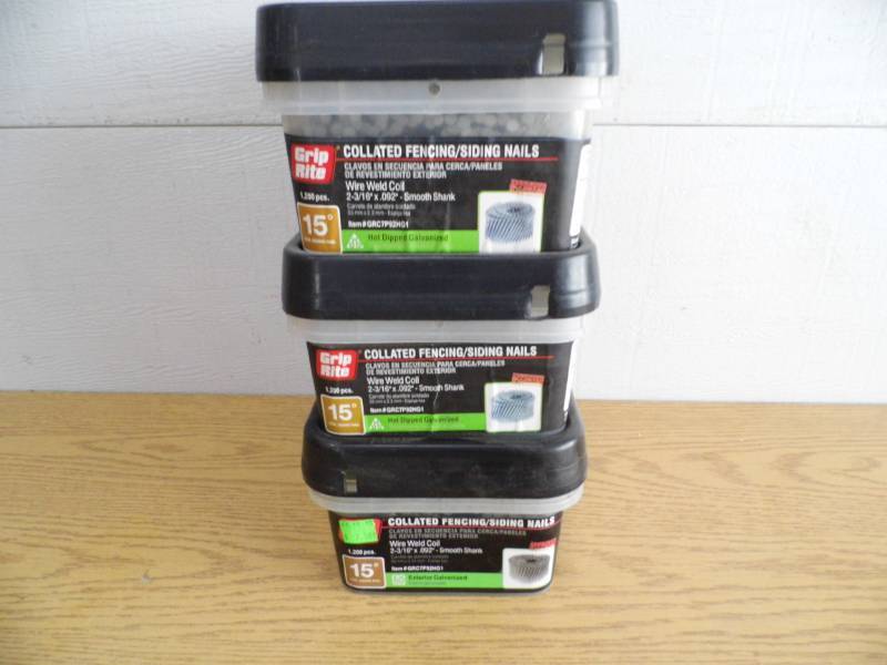 3 Boxes Grip Rite  Collacted Fencing Nails