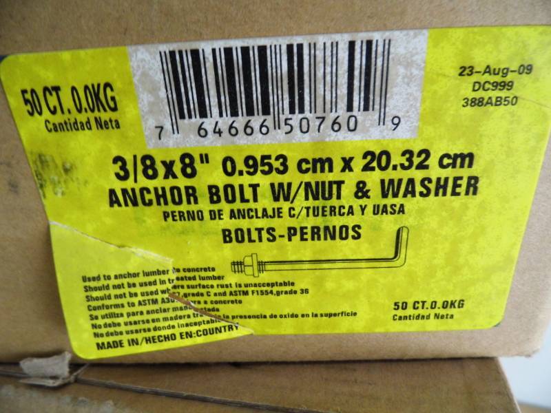 4 Boxes Grip Rite Anchor Bolts w Washers