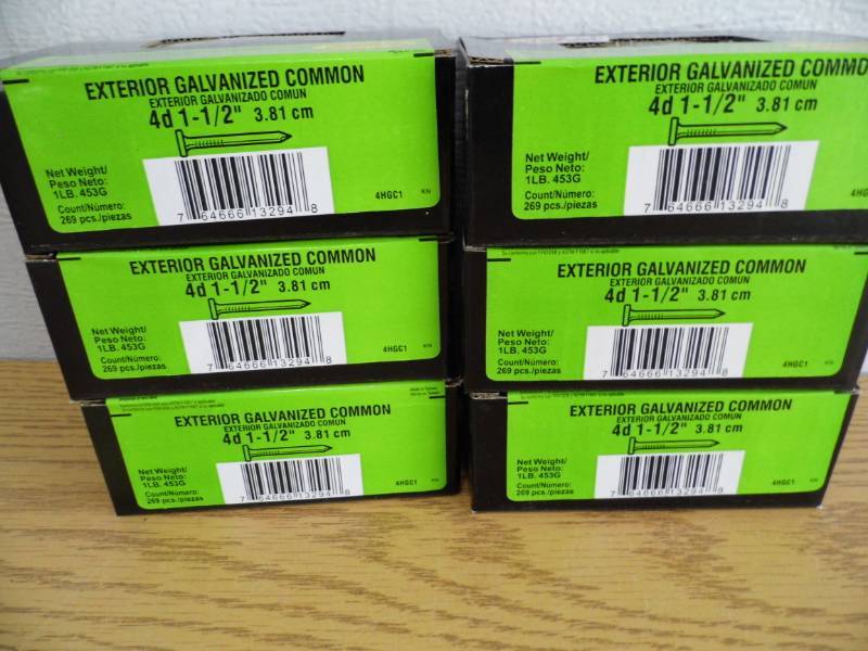 6 Boxes Grip Rite Galvanized Common Nails