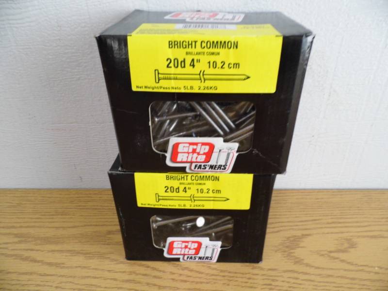 2 Boxes Grip Rite Bright Common Nails