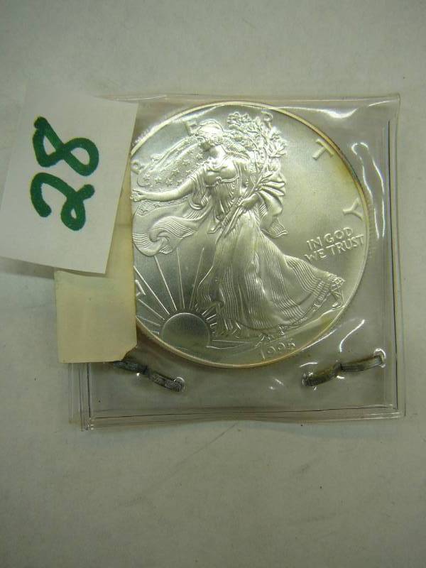 lot 28 image: 1995 1oz Fine Silver $1.00 American Eagle Coin