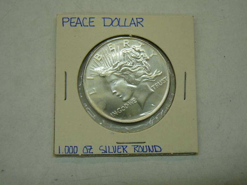 lot 36 image: Peace Dollar One Troy Ounce .999 Fine Silver