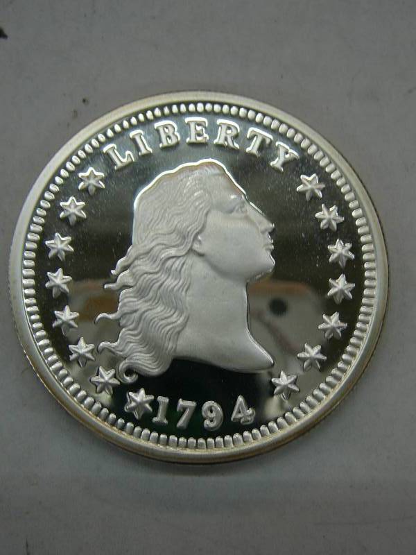 lot 97 image: 1794 Liberty Copy 999 Silver