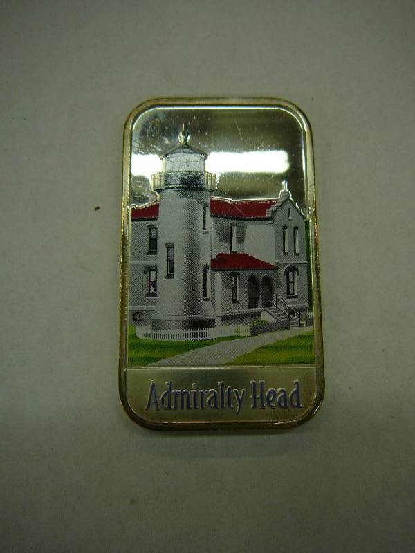 lot 101 image: Admiralty Head Light House Coupeville Washington 1 Troy Ounce .999 Fine Silver