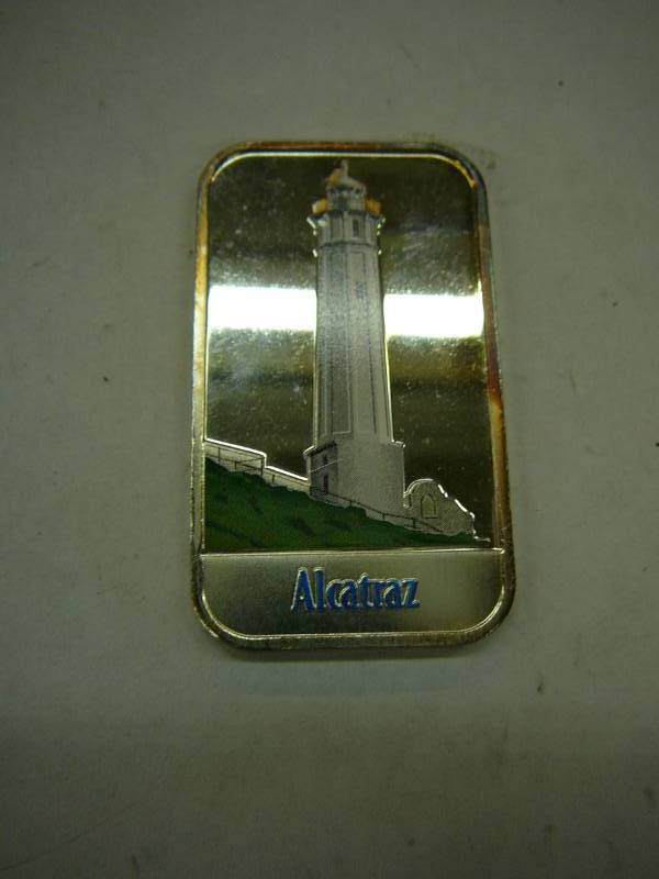 lot 102 image: Alcatraz Light House Alcatraz Island California 1 Troy Ounce .999 Fine Silver
