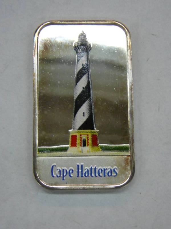 lot 110 image: Cape Hatteras Light House North Carolina 1 Troy Ounce .999 Fine Silver