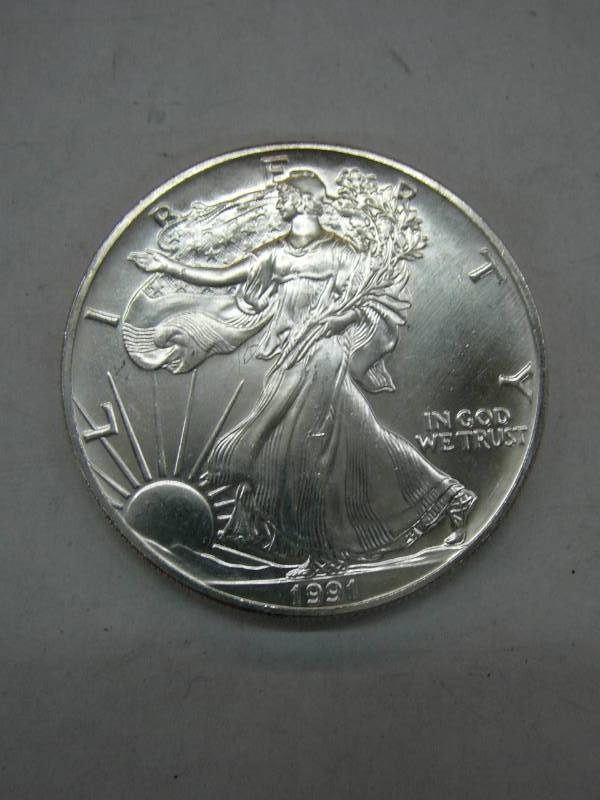 lot 133 image: 1991 Liberty Coin 1oz Fine Silver $1