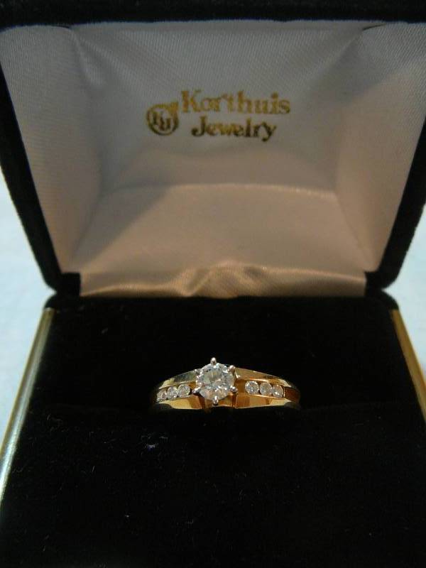 lot 181 image: 14K Diamond Engagement Ring .15ozt From Karrows Jewelry