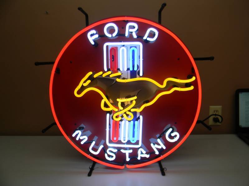 lot 1 image: MUSTANG NEON - WORKS NEW IN BOX - LICENSED BY FORD MOTOR COMPANY - APPROX 24 - SEE PICTURES