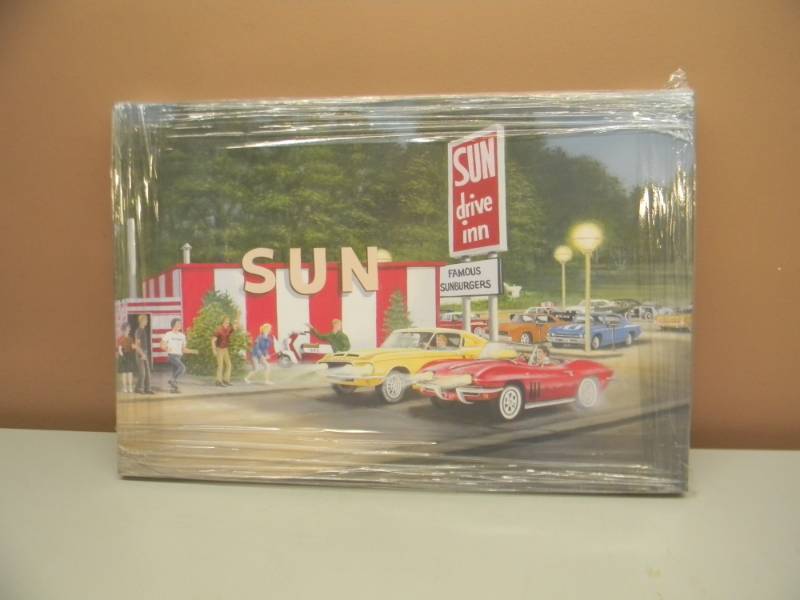 lot 11 image: SUN DRIVE IN 1969 CANVAS - APPROX 16 BY 24 - SUN WAS AT 30TH & CENTRAL NE - SEE PICTURES