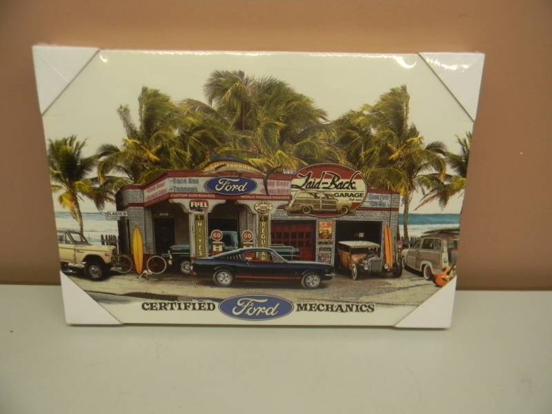 lot 35 image: CERTIFIED FORD REPAIR GARAGE CANVAS - APPROX 20 BY 14 - NEW - SEE PICTURES