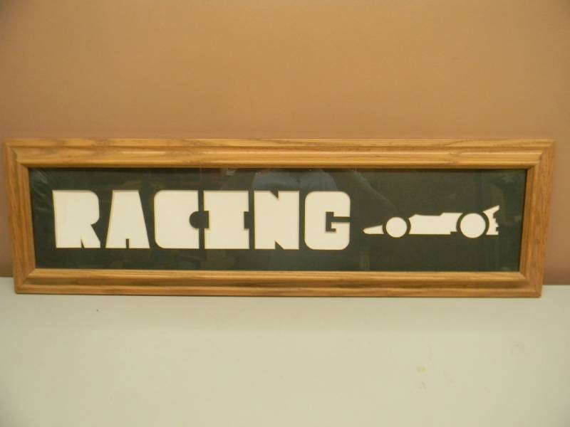 lot 47 image: OAK FRAMED SNAPSHOT DISPLAY RACING - APPROX 11 BY 36 - SEE PICTURES