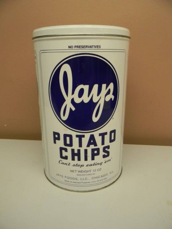 lot 49 image: JAYS POTATO CHIP TIN - LARGE NICE - SEE PICTURES