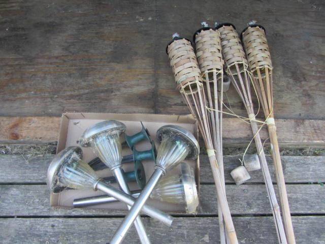 lot 78 image: Solar Lights, Tiki, Hose Guards