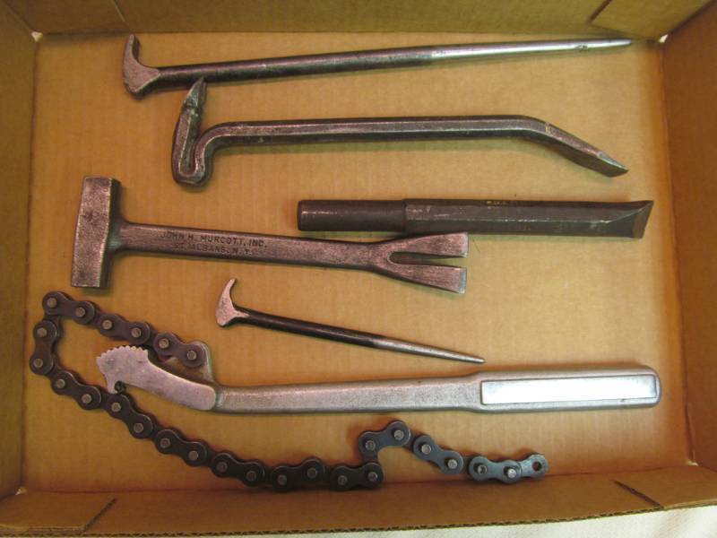Chain wrench, punch, chisel, pry bars