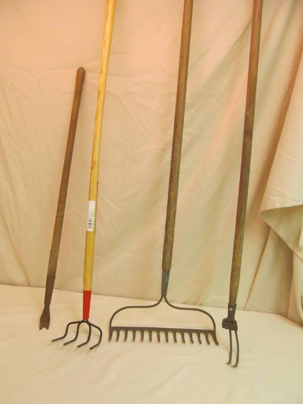 Garden rake, cultivator, weed knife
