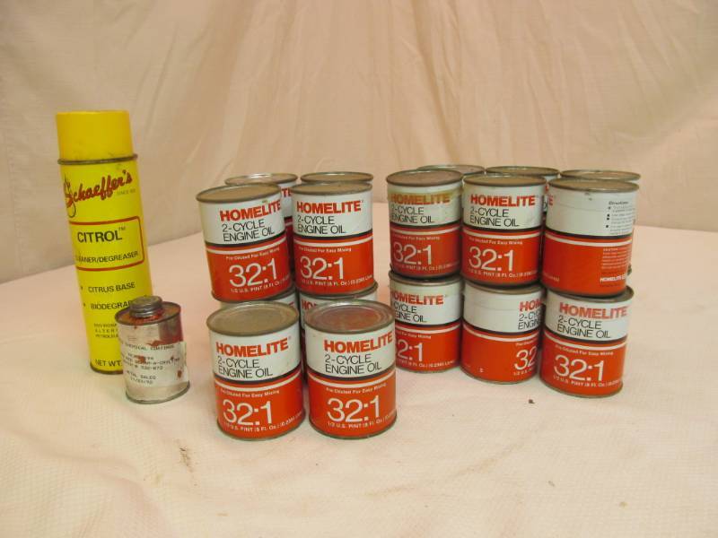 Engine oil, cintrol cleaner, red paint