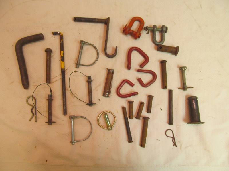 Large group of trailer hitch pins for small trailers
