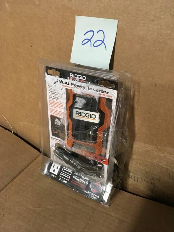 lot 22 image: RIDGID 100-Watt Power Inverter  in good condition