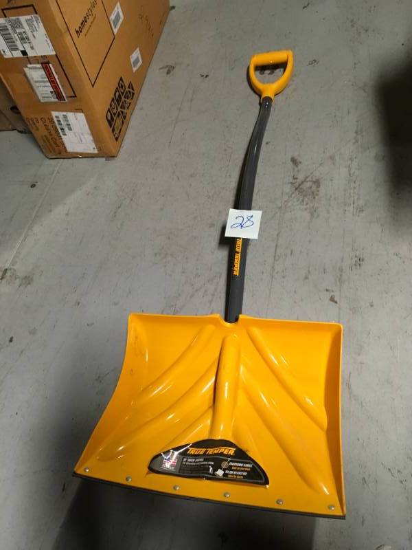 lot 28 image: True Temper 18 in. Ergonomic Mountain Mover Snow Shovel not used