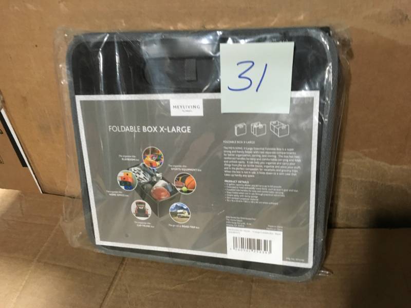 lot 31 image: 13 in. L x 23.6 in. W x 12 in. D X-Large Foldable Box-Black LOT OF TWO 1013799  in good condition