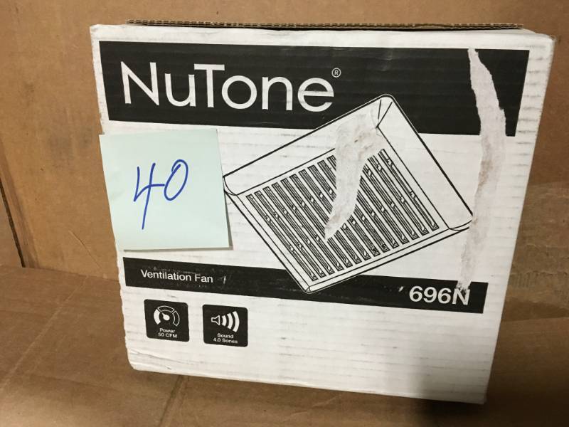 lot 40 image: Broan Nutone 50 CFM Ceiling Mounted Bath Ventilation Fan 696N  in good condition