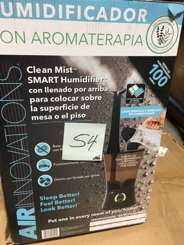 lot 54 image: Air Innovations 1.6 Gal.,Top Fill, Aroma Therapy, Digital Humidifier-Black USED  in good condition
