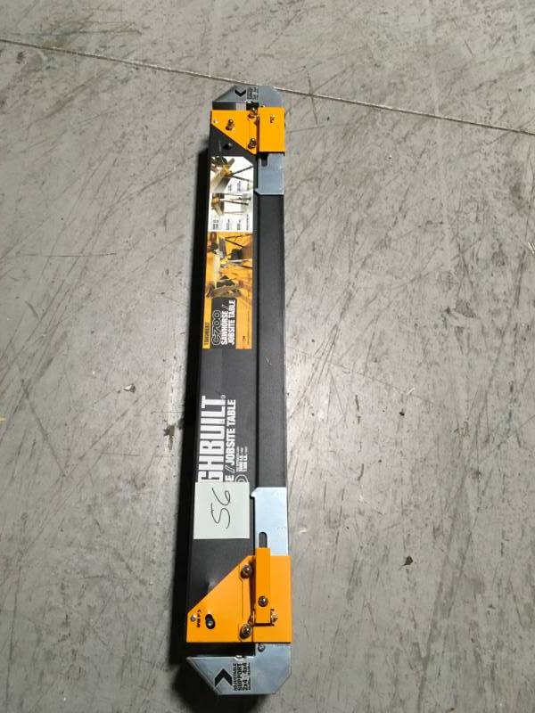 lot 56 image: TOUGHBUILT Adjustable Height (25-32 in.) and Width (39.9-45.9 in.) Steel Sawhorse and Jobsite Table  1300 lb. Capacity  in good condition