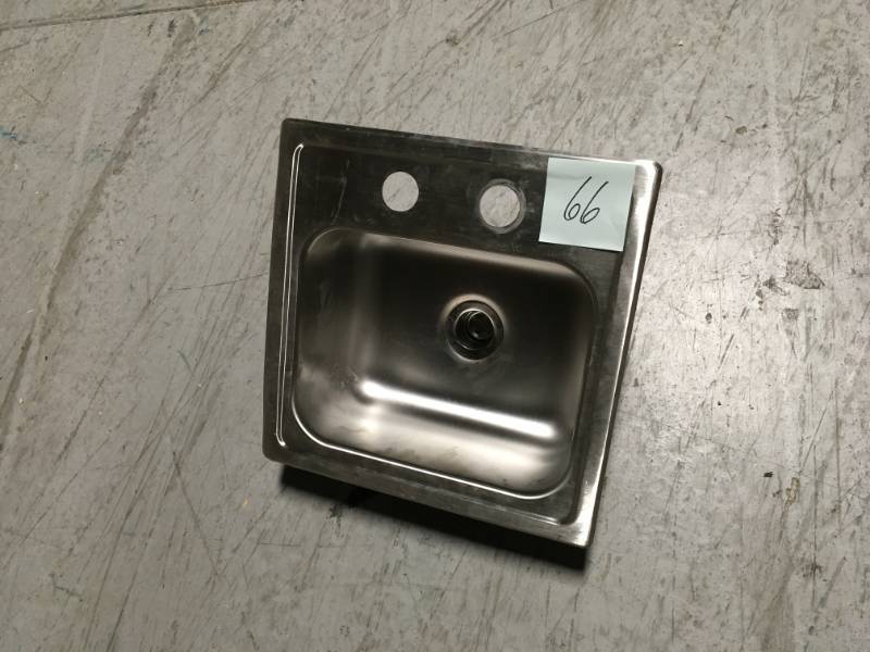 lot 66 image: Elkay All-in-One Drop-in Stainless Steel 15 in. 2-Hole Single Bowl Bar Sink  in good condition