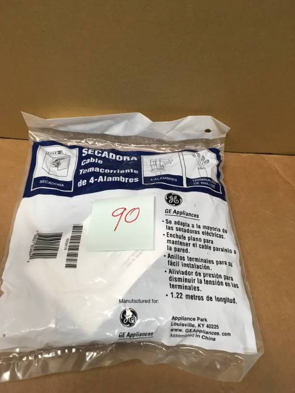 lot 90 image: GE General Electric WX9X18 4-Wire Power Cord, For WasherDryer, 30 Amp not used