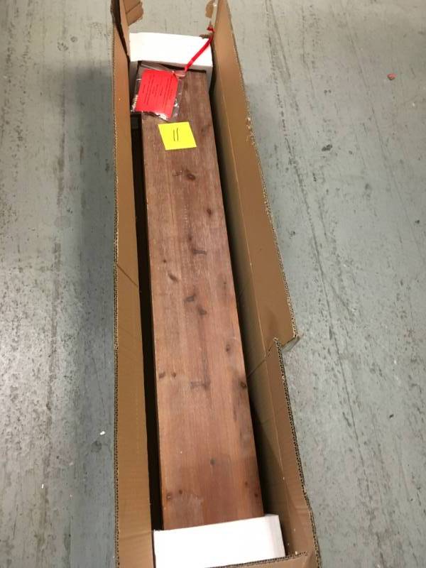 lot 11 image: 48 in. x 7 in. Floating Brown Wood Decorative Shelf 9972020820 -in good condition