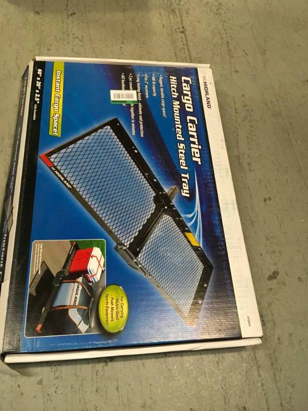 lot 17 image: Highland 500 lbs. Capacity Tray Style 60 in. Hitch Cargo Carrier with 2 in. Receiver in good condition
