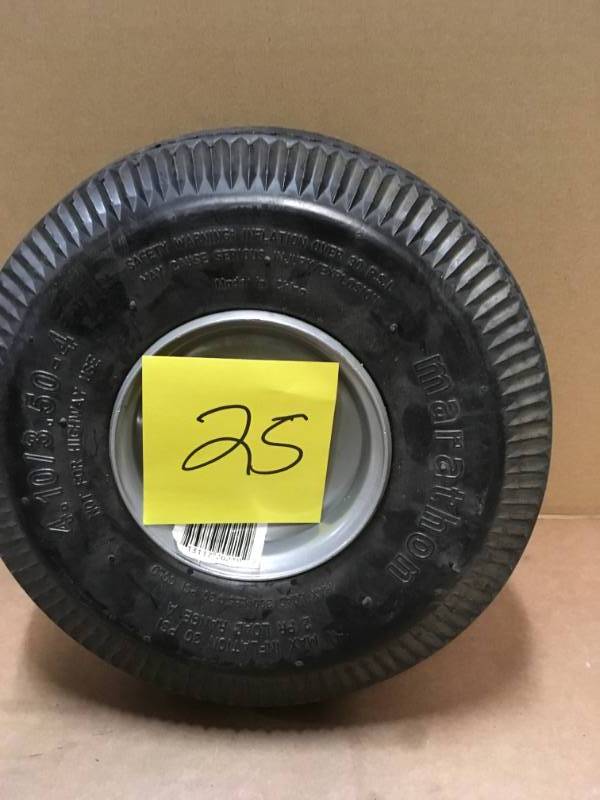 lot 25 image: Marathon 10-12 in. Air-Filled Hand-Truck Tire not used