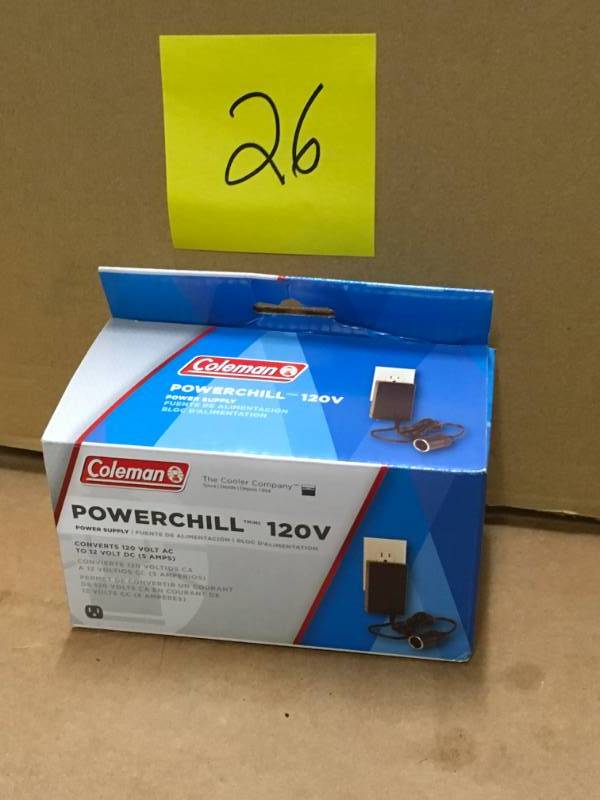 lot 26 image: Coleman 120-Volt Thermoelectric Cooler Power Supply in good condition