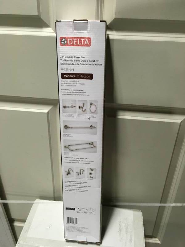 lot 63 image: Delta Mandara 24 in. Double Towel Bar in Brushed Nickel in good condition