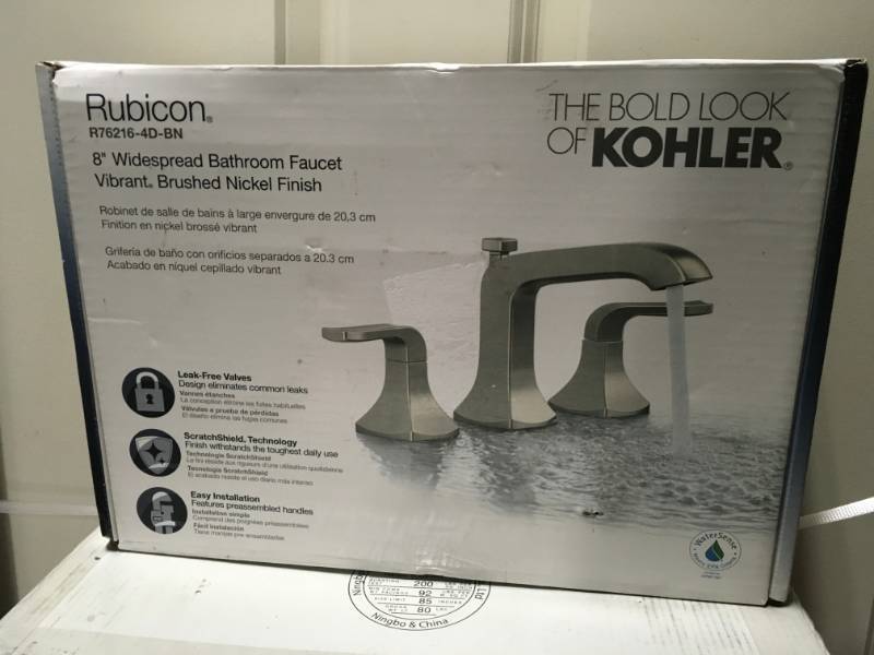 lot 82 image: KOHLER Rubicon 1-Handle 3-Spray Wall-Mount Tub and Shower Faucet in Brushed Nickel  in good condition
