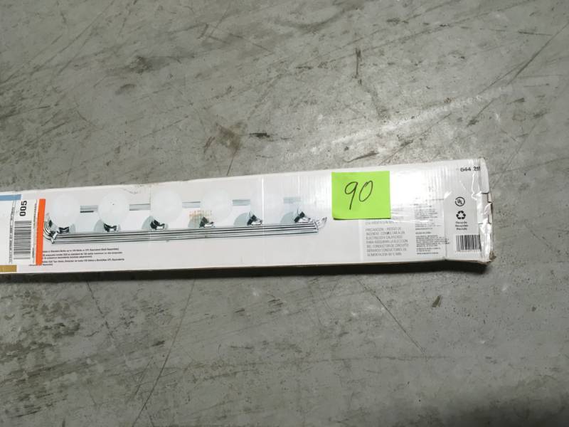 lot 90 image: Hampton Bay 6-Light Chrome Flushmount Raceway Vanity Light not used