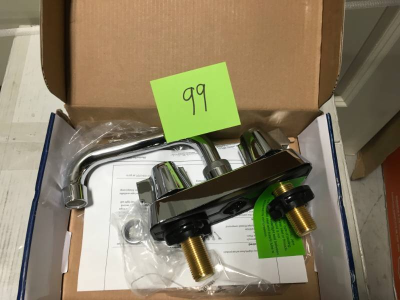lot 99 image: Homewerks Worldwide 2-Handle Laundry Faucet in Chrome in good condition