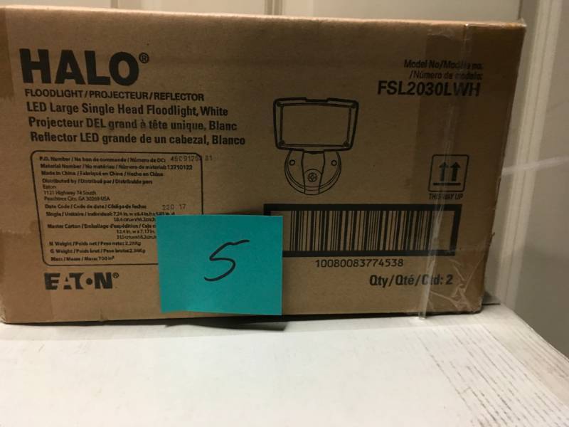 lot 5 image: All-Pro White Outdoor Integrated LED Large Single-Head Security Flood Light with 1900 Lumens and 5000K Daylight not used