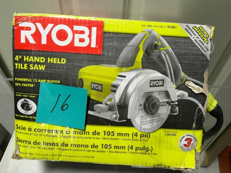 lot 16 image: RYOBI 4 in. Tile Saw USED  in good condition